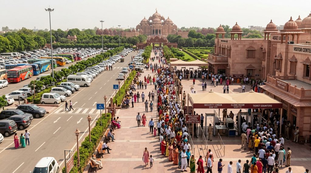 Temple Parking and Visitor Facilities